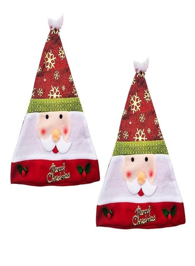 Partunay Set Of 2 Merry Charistmas Santa Claus Face Christmas Xmas Party Cap Santa Cap For Christmas Party Celebrations Props Christmas Santa Hat Christmas Party Costume
